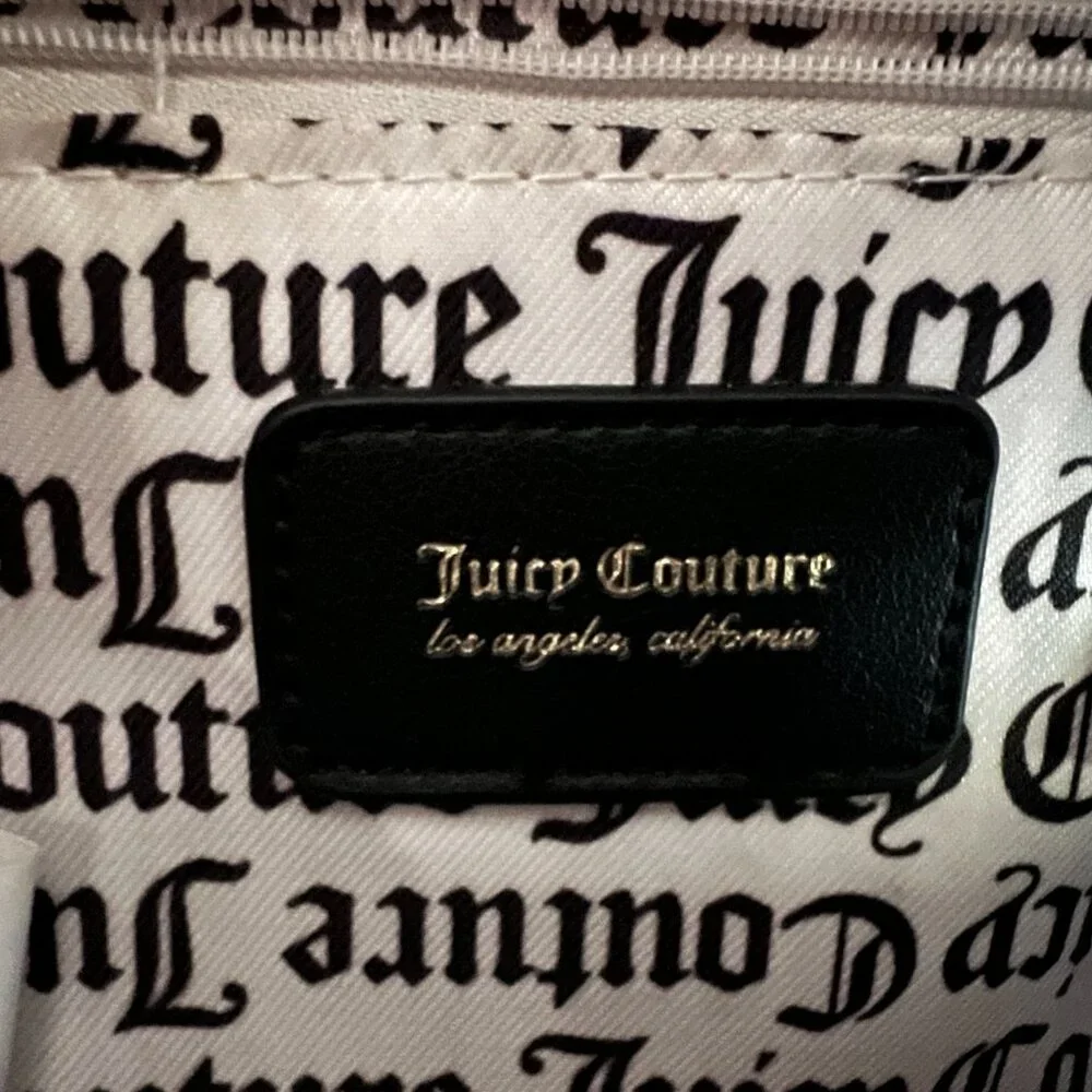 Juicy Couture Floral Mini Backpack Black Pink‎ Peony Gold Logo Faux Leather Bag